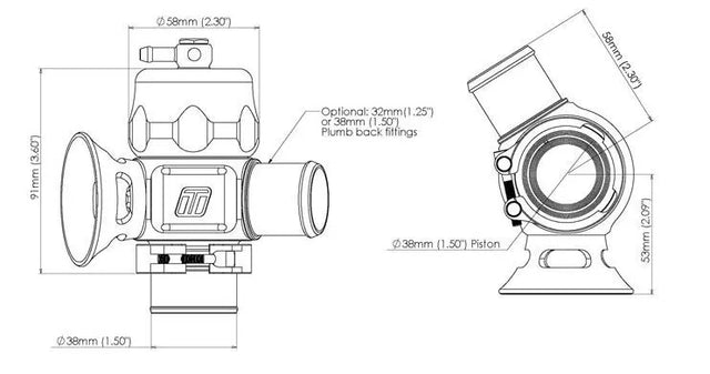 Turbosmart Dual Port BOV Universal 32mm