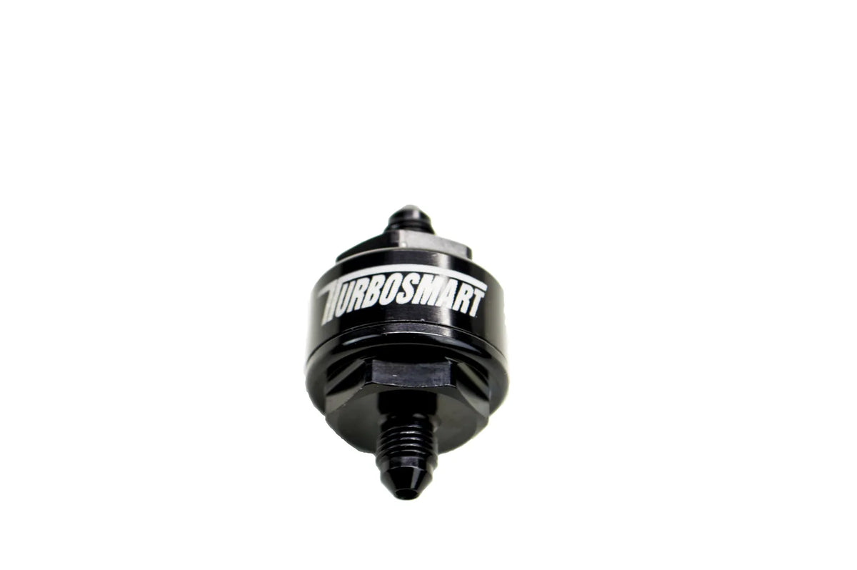 Turbosmart Billet Turbo Oil Feed Filter 44um AN-3 - Black