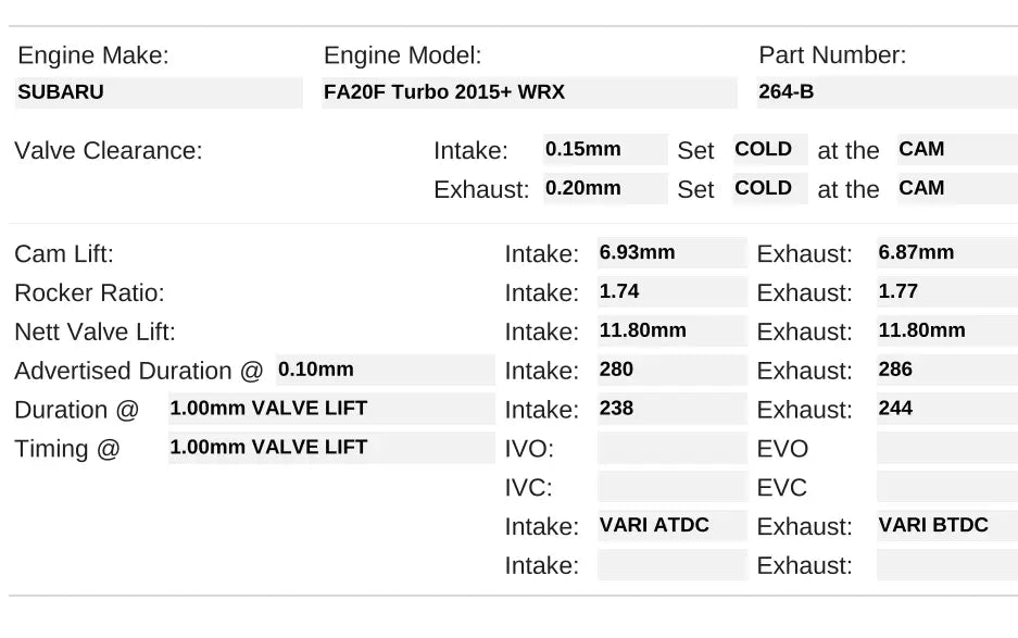 Boosted Engineering 86/BRZ/FRS FA20 Camshafts (Kelford-Spec Profiles)