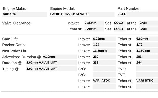 Boosted Engineering 86/BRZ/FRS FA20 Camshafts (Kelford-Spec Profiles)