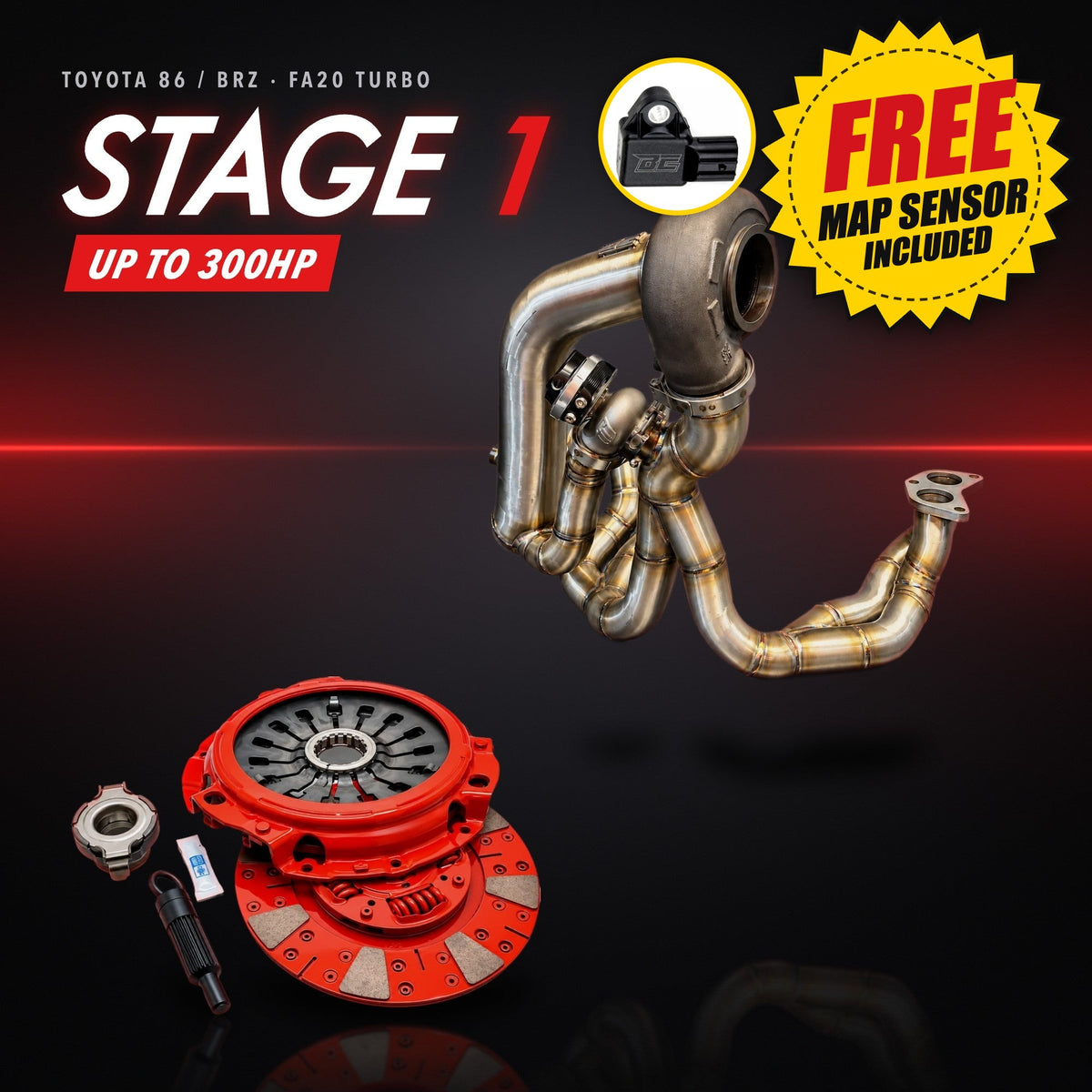 トヨタ 86 / スバル BRZ (FA20) ターボ ステージ1 パッケージ – ターボキット + クラッチ