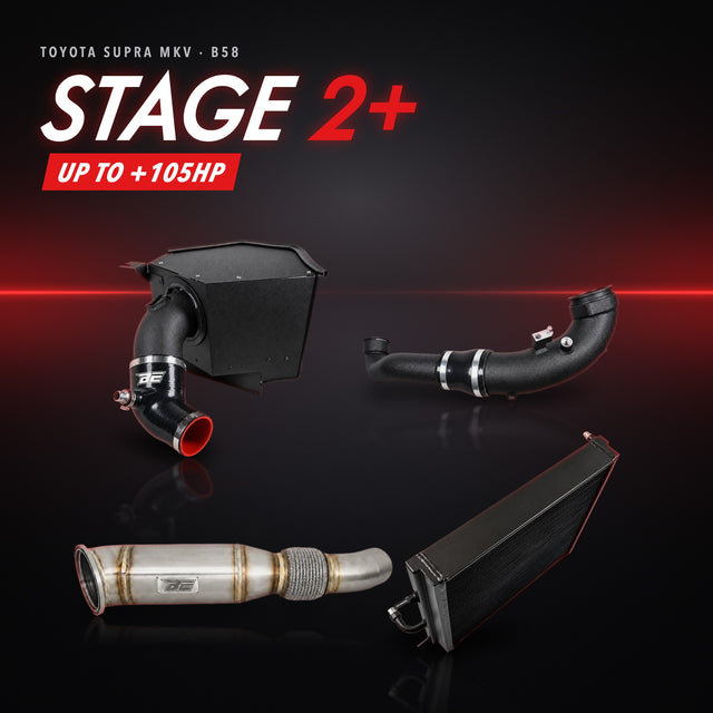 トヨタ スープラ MkV (B58) ステージ2+ パッケージ – インテーク + チャージパイプ + ダウンパイプ + ヒートエクスチェンジャー