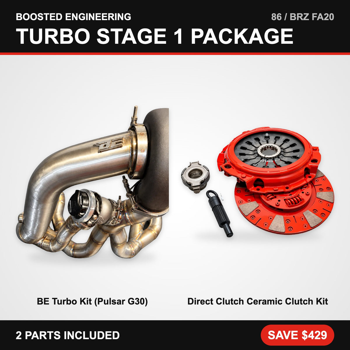 Toyota 86 / Subaru BRZ (FA20) Turbo Stage 1 Package – Turbo Kit + Clutch