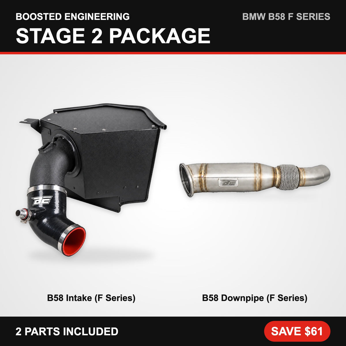 BMW B58 (F Series) Stage 2 Package – Intake + Downpipe