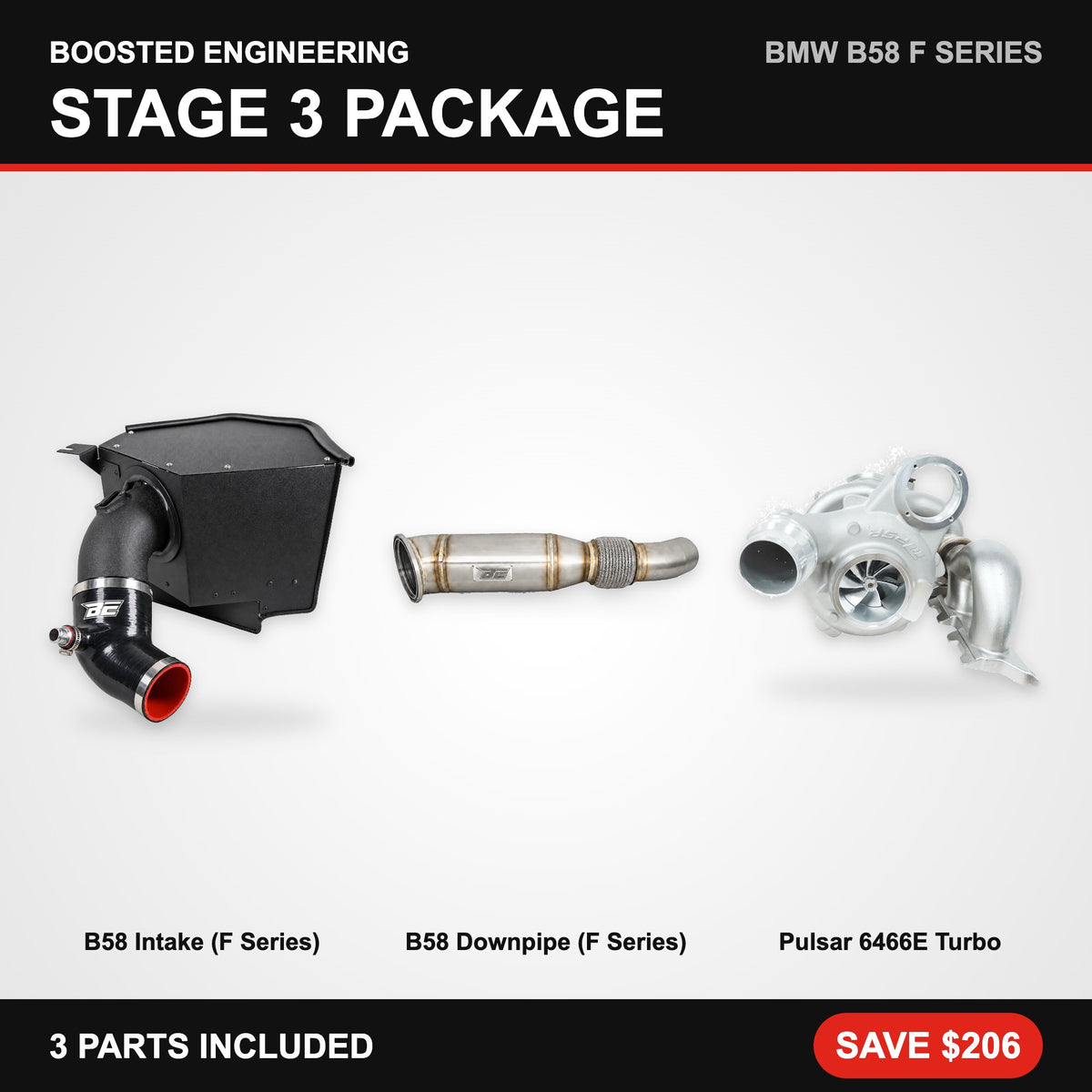 BMW B58 (F Series) Stage 3 Package – Intake + Downpipe + Pulsar Turbo